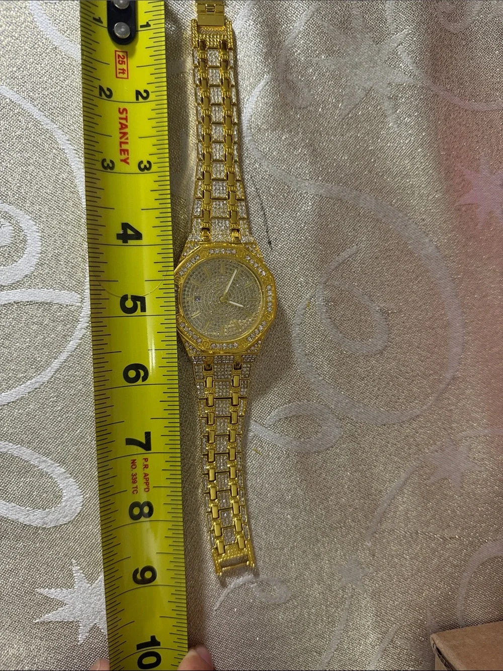 Gold Tone Pavé Crystal Men's Watch